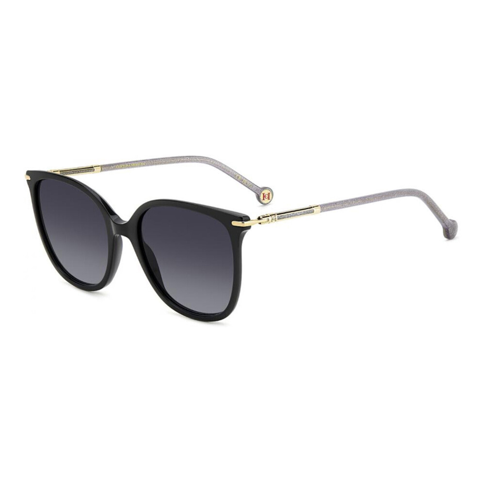 NEW Carolina Herrera HER 0229/S 0P9X9O Black/Gold with Glitter Sunglasses